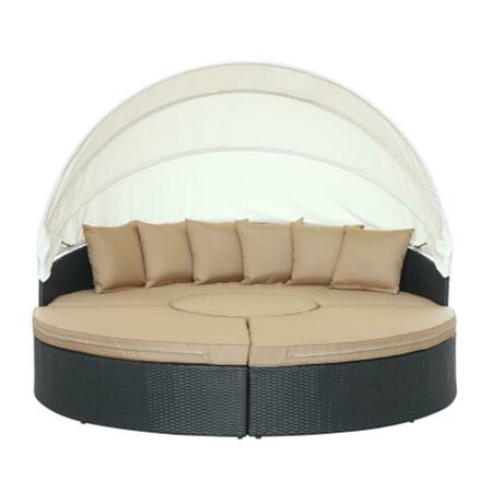 EAST END IMPORTS Quest Canopy Outdoor Patio Daybed- Espresso Mocha EEI-983-EXP-MOC-SET
